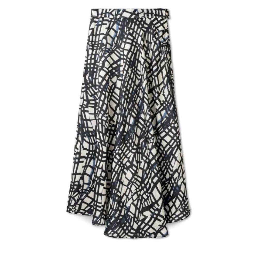 IN:05 NY Circle Skirt in Black Print Silk Size XS
